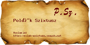 Polák Szixtusz névjegykártya
